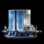 Mobile security mast double trailer